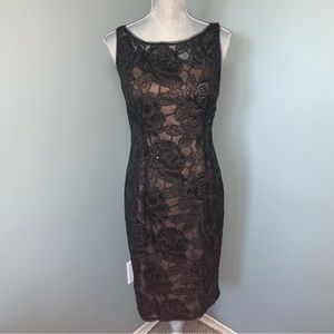 ADRIANNA PAPELL sequin lace cocktail dress size 8 Anthropology wedding guest
